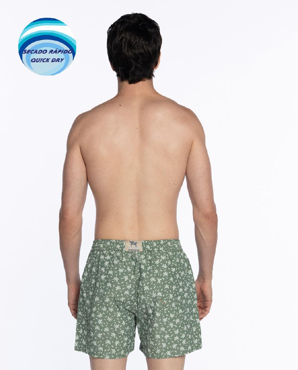 Punto Blanco Short Estampado De Palmeras. Paradise