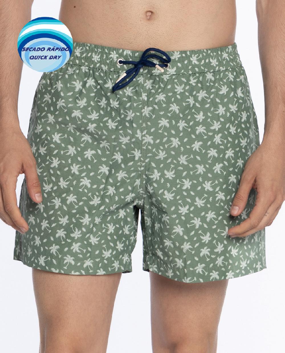 Punto Blanco Short Estampado De Palmeras. Paradise