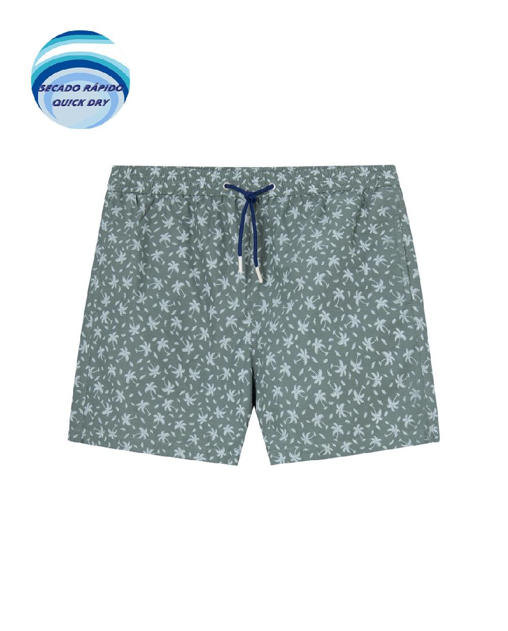 Punto Blanco Short Estampado De Palmeras. Paradise