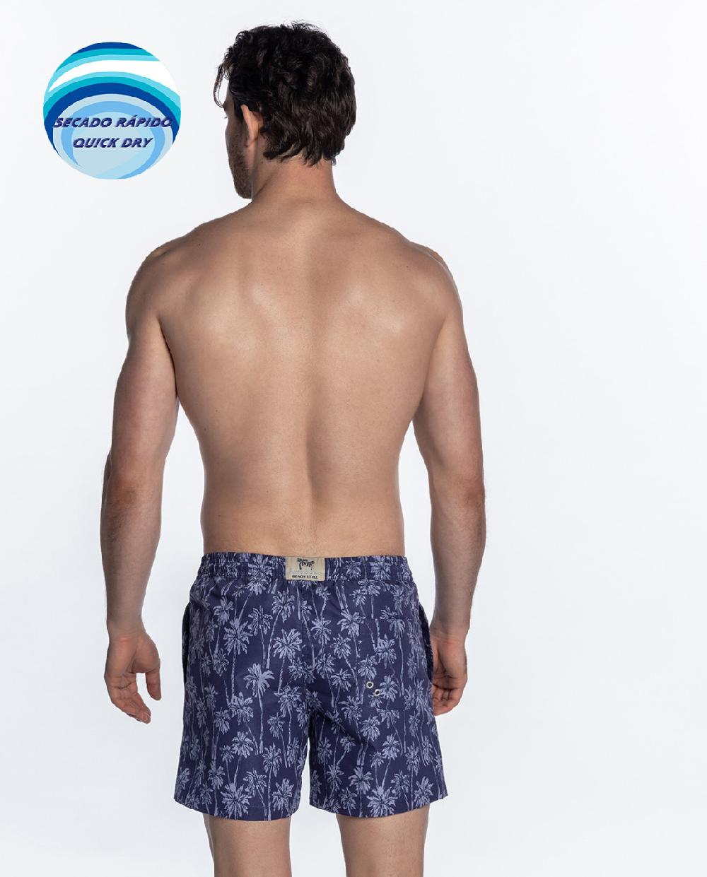 Punto Blanco Short Estampado De Palmeras. Sailboat