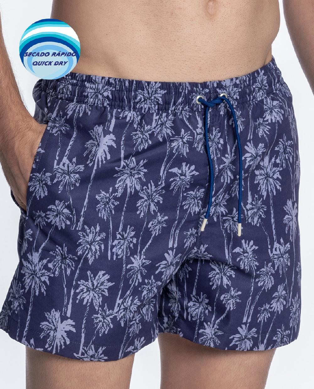 Punto Blanco Short Estampado De Palmeras. Sailboat
