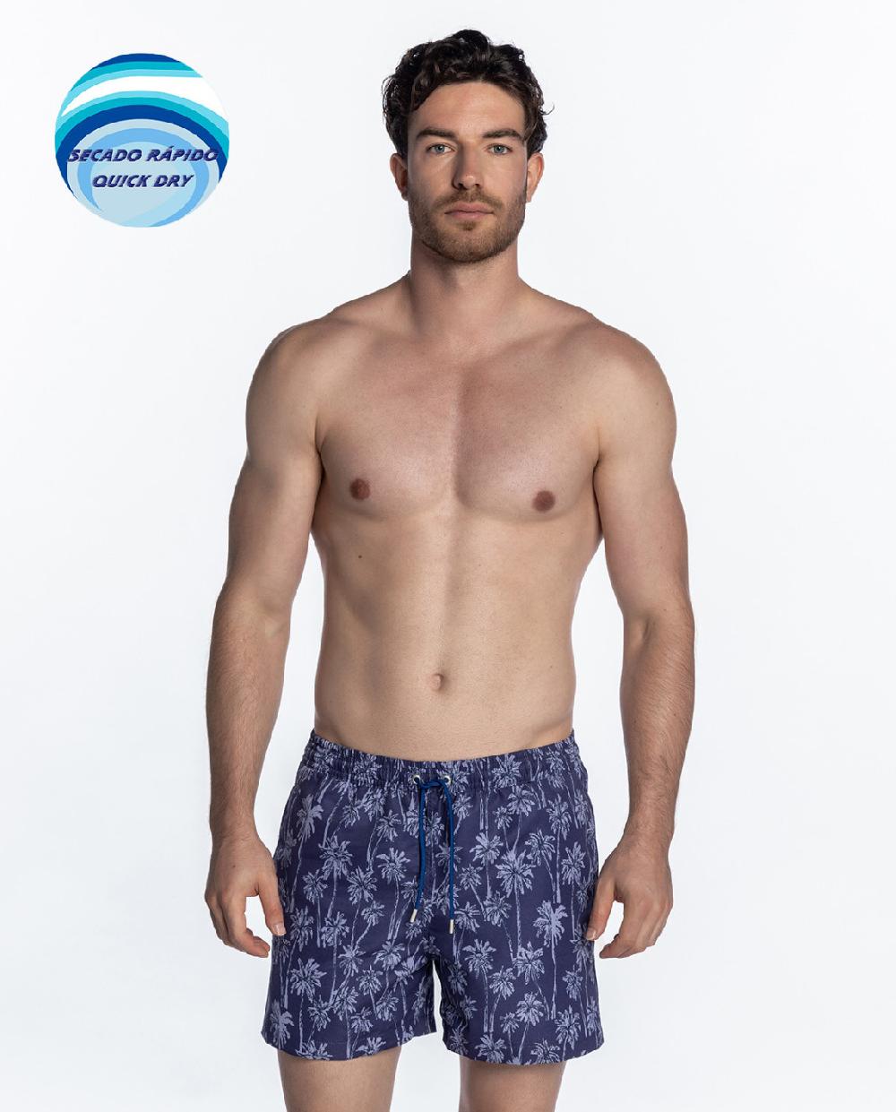 punto blanco Short estampado de palmeras. Sailboat