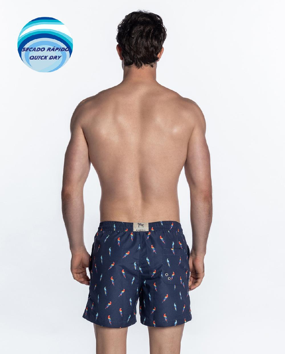 Punto Blanco Short Estampado De Papagayos. Sailboat