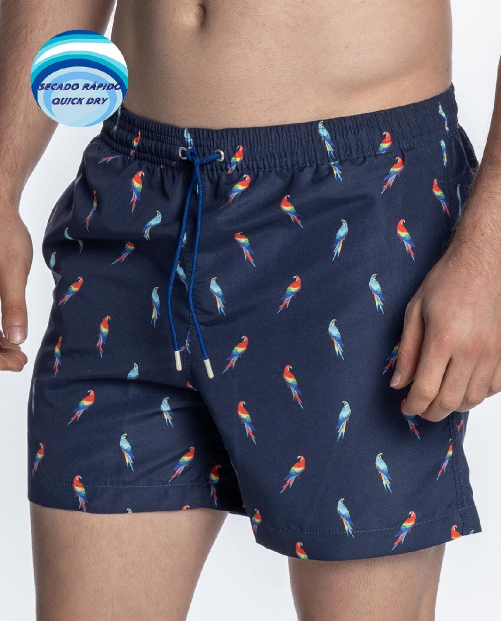 Punto Blanco Short Estampado De Papagayos. Sailboat