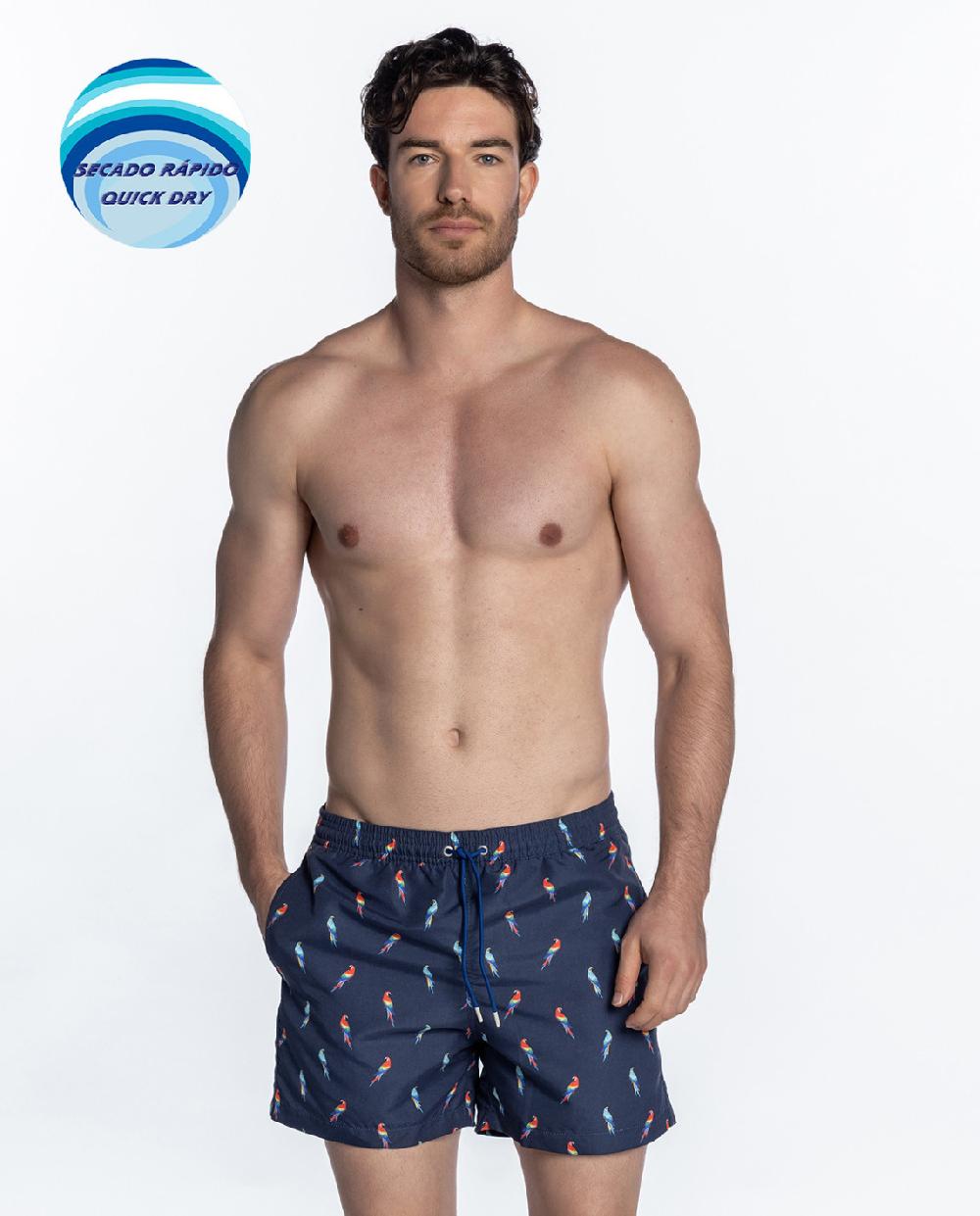 punto blanco Short estampado de papagayos. Sailboat