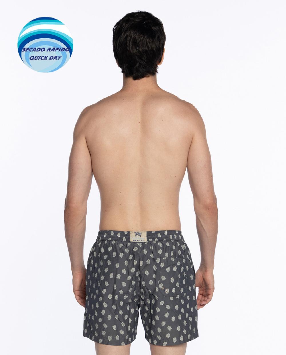 Punto Blanco Short Estampado De Peces. Paradise