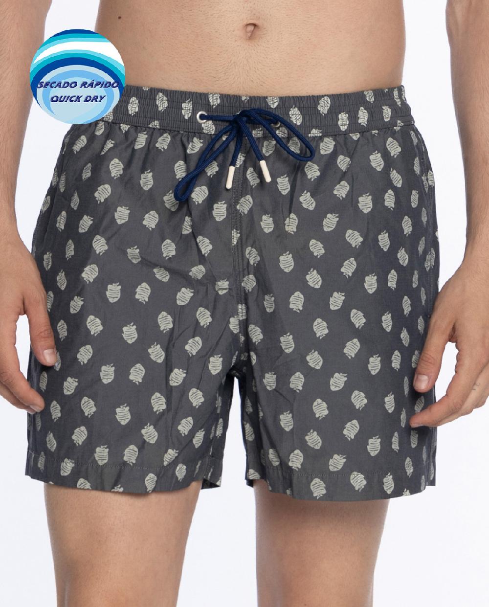 Punto Blanco Short Estampado De Peces. Paradise