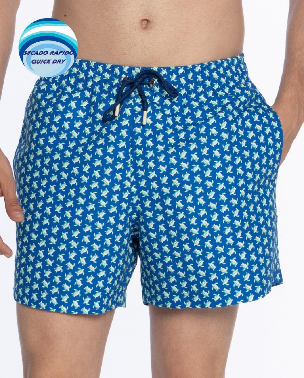Punto Blanco Short Estampado De Tortugas. Paradise