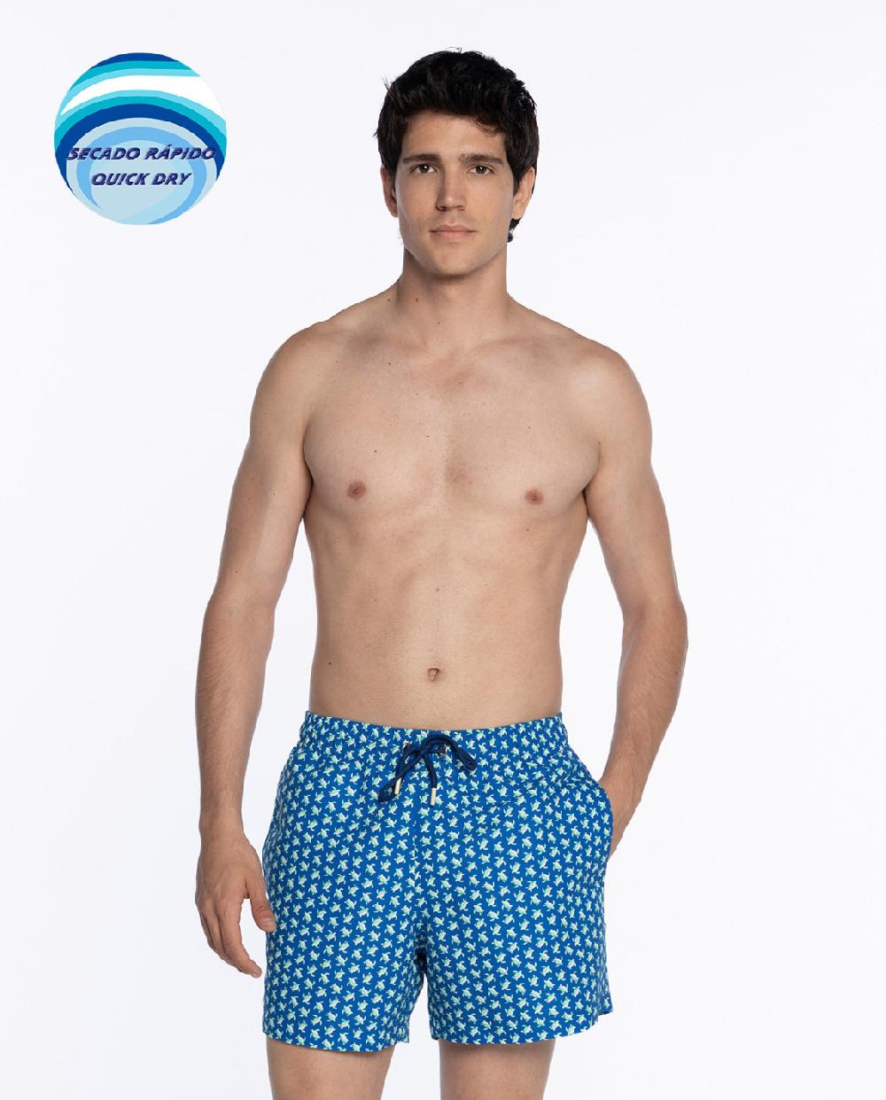 punto blanco Short estampado de tortugas. Paradise