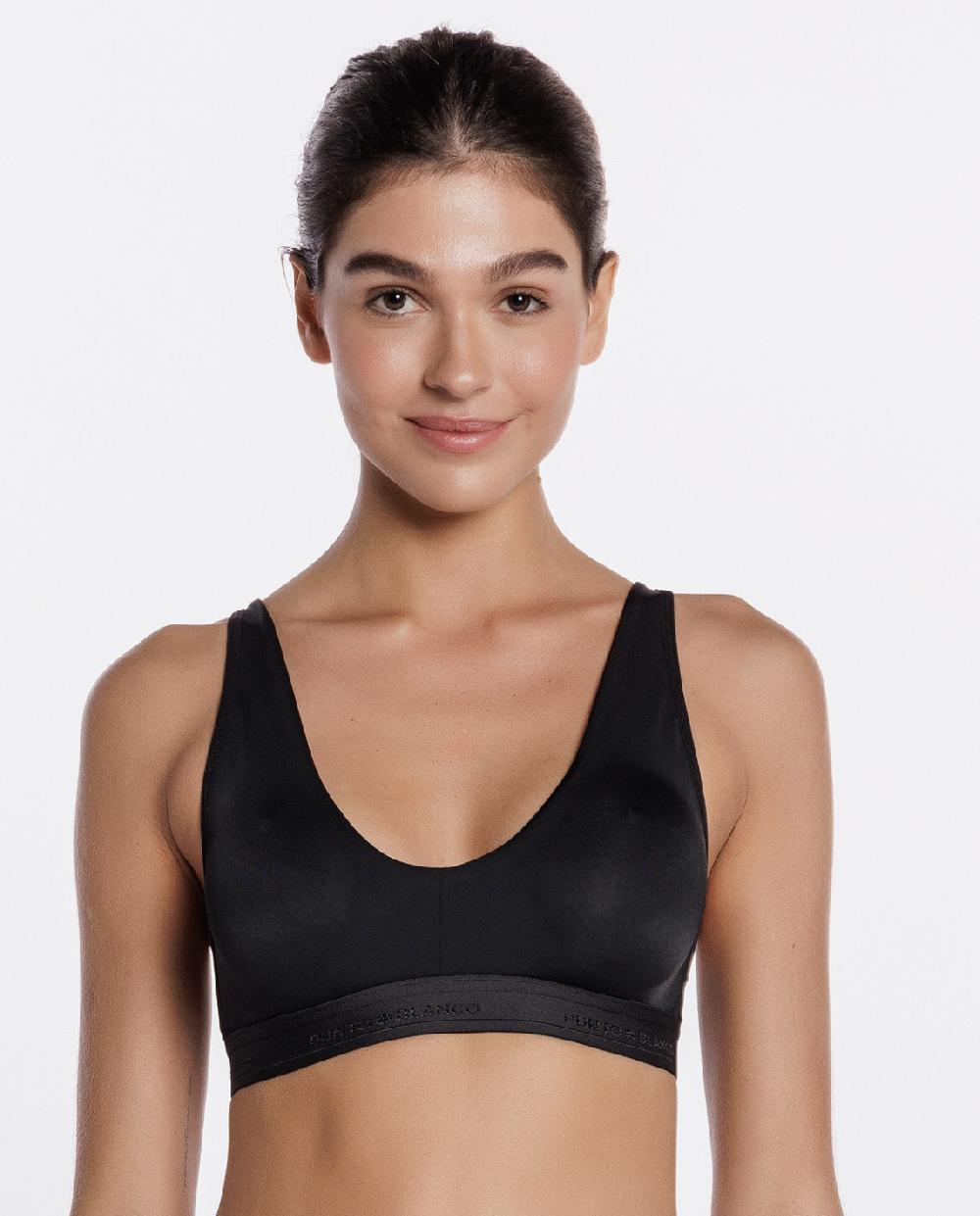 punto blanco Top de microfibra moldeado