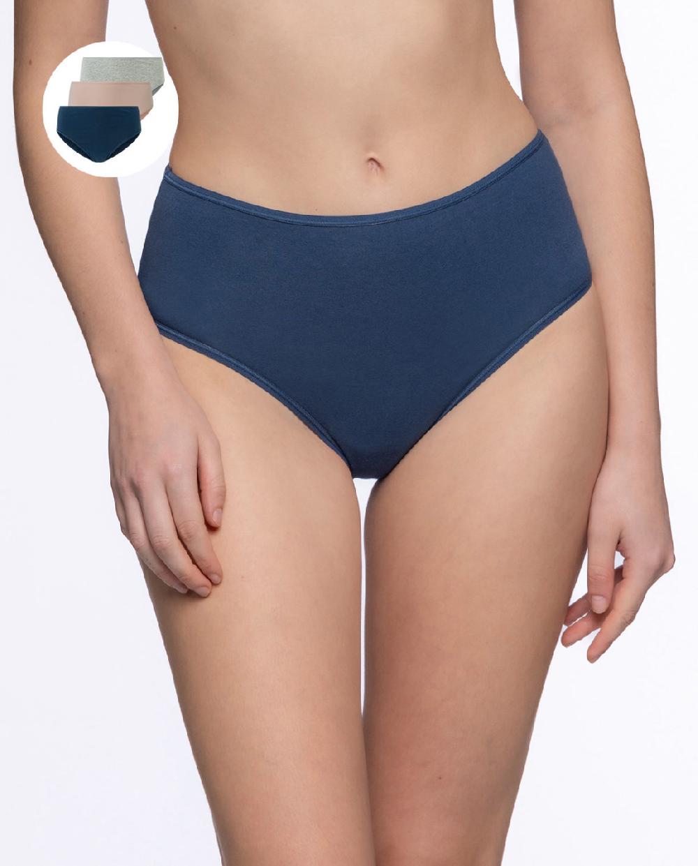 punto blanco Triplo Brief alto de algodón