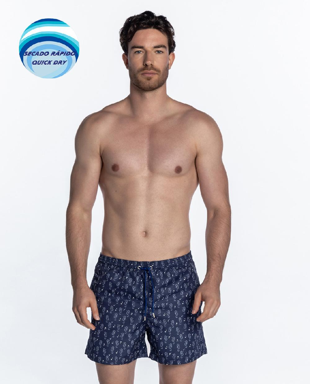 punto blanco Short estampado de caballos de mar. Sailboat