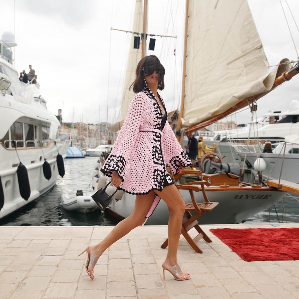 Pura López Sandalias Tipo Mule De Tacón Alto En Piel Nude Y Vinilo