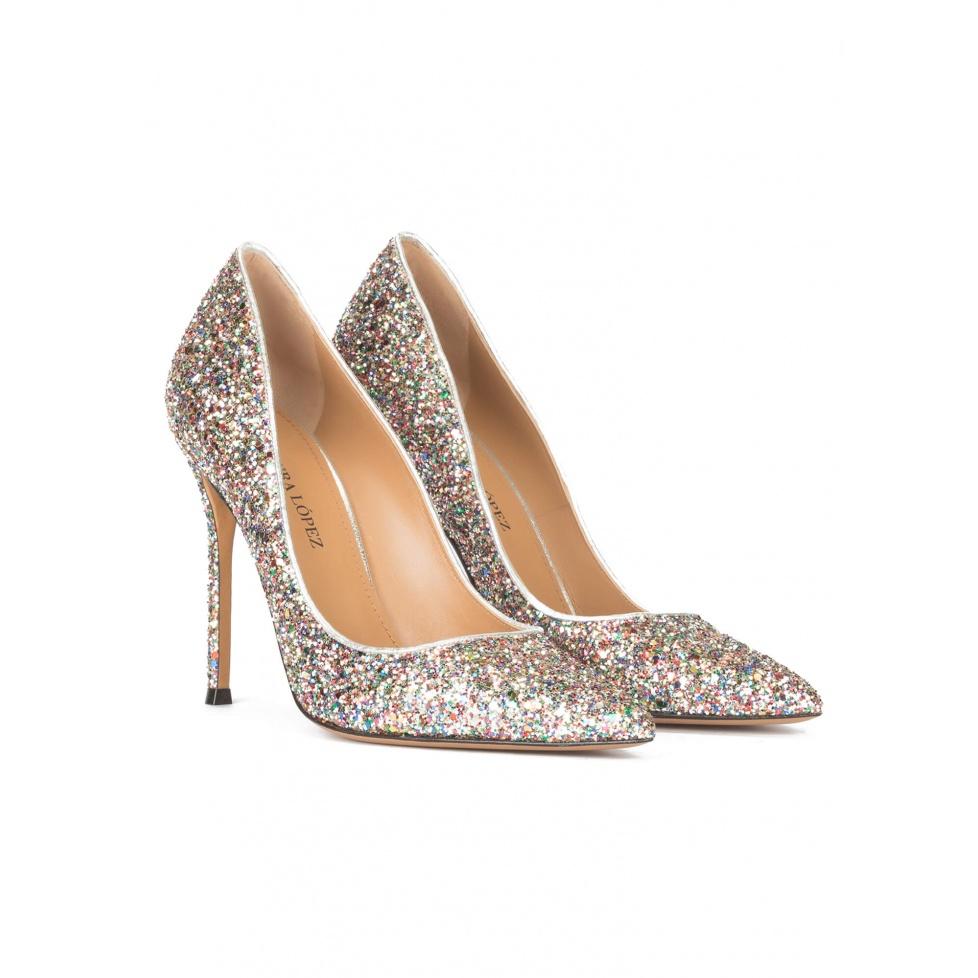 Pura López Zapatos De Salón Con Tacón Alto En Glitter Multicolor