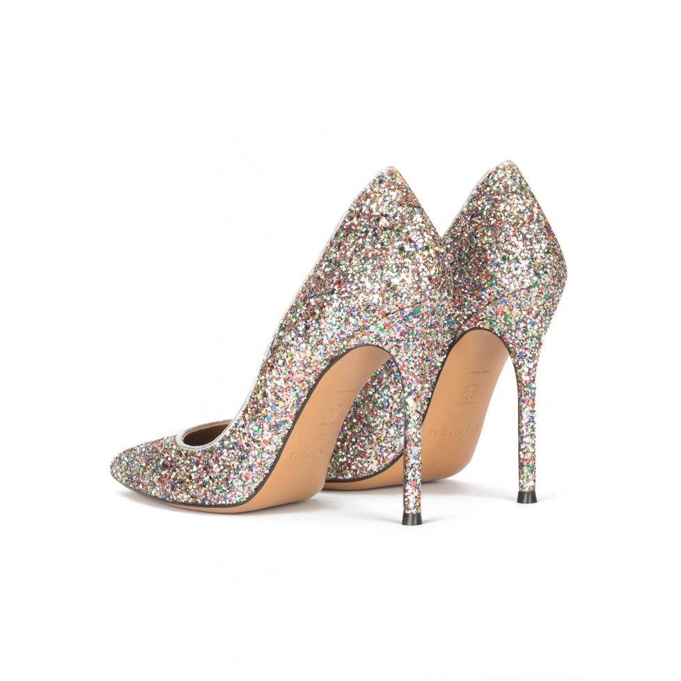 Pura López Zapatos De Salón Con Tacón Alto En Glitter Multicolor