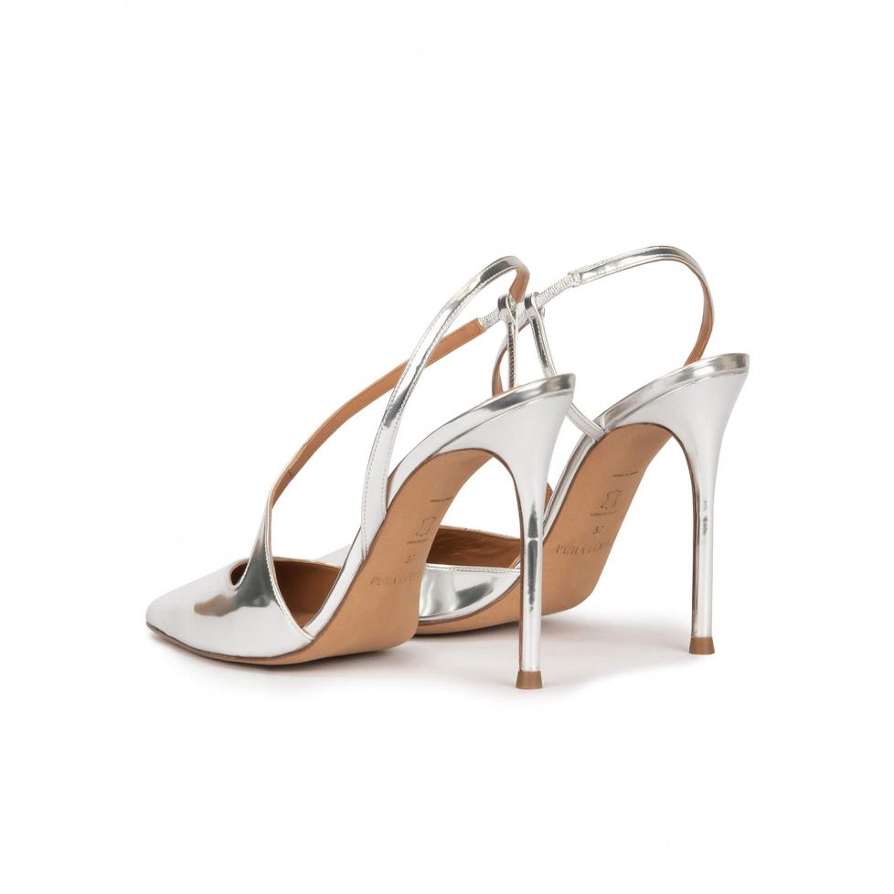 Pura López Zapatos Destalonados Con Tacón De Aguja En Color Plata