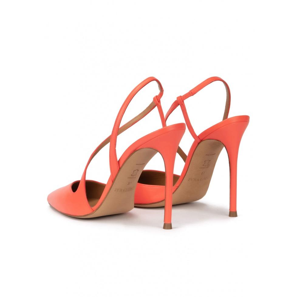 Pura López Zapatos Destalonados Con Tacón Stiletto En Piel Color Coral