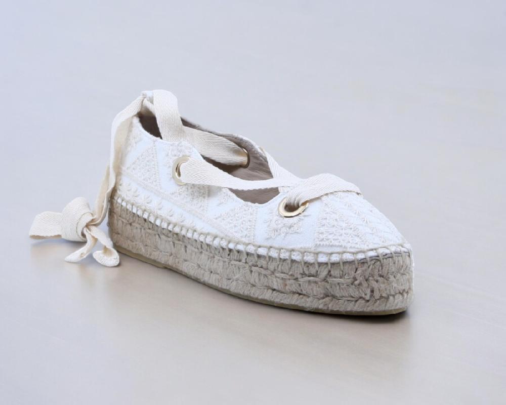 Raquel Perez Alpargata Esparto Atardecer Blanco Mujer