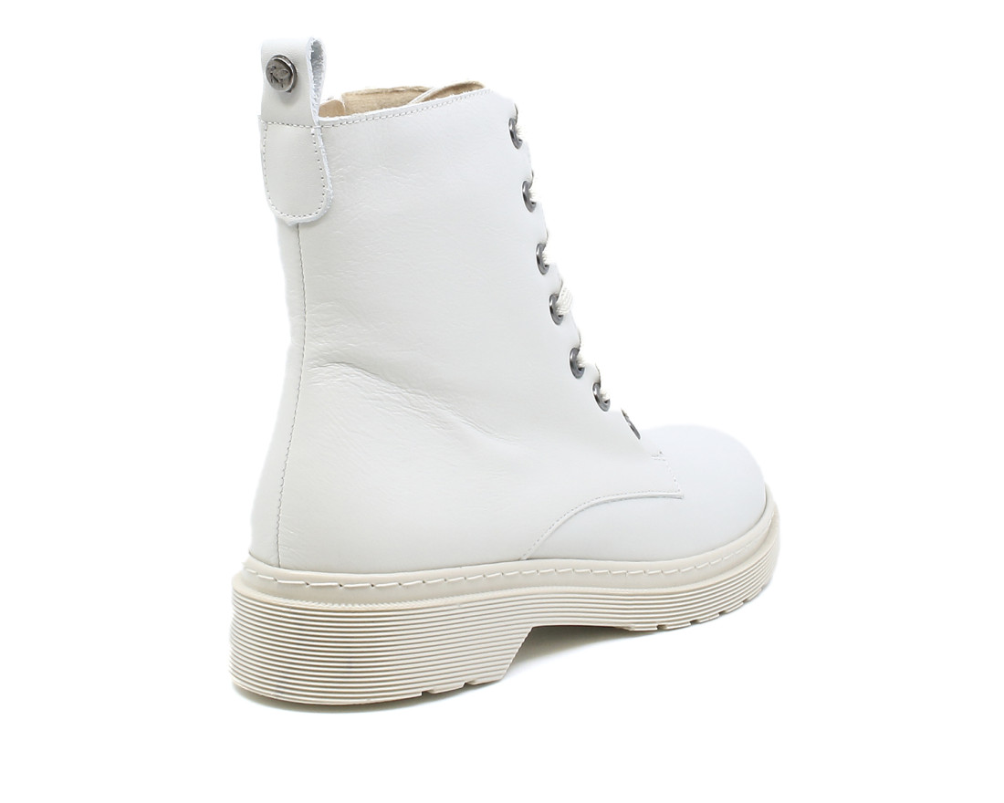 Raquel Perez Bota Militar Asti Blanco Mujer