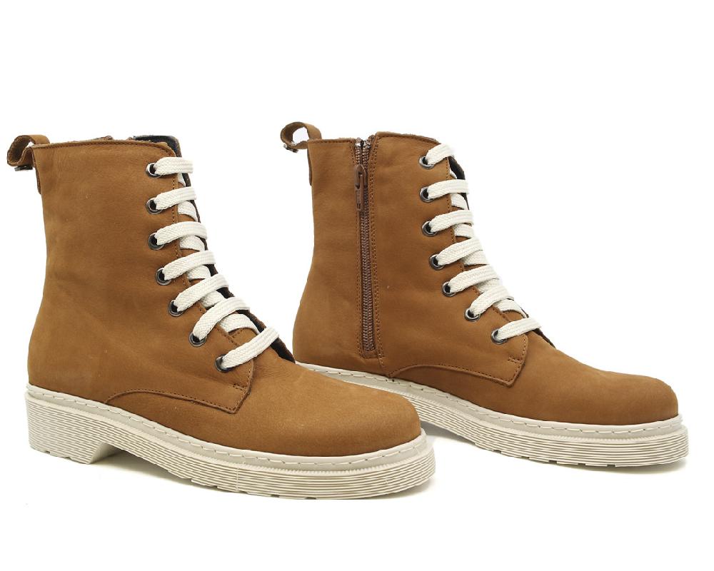 Raquel Perez Bota Militar Asti Marrón Claro Mujer