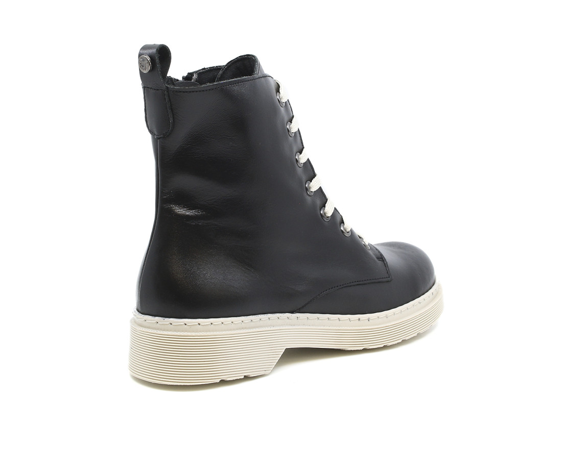 Raquel Perez Bota Militar Asti Negro Beige Mujer