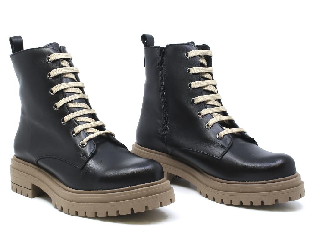 Raquel Perez Bota Militar Bolonia Negro Mujer