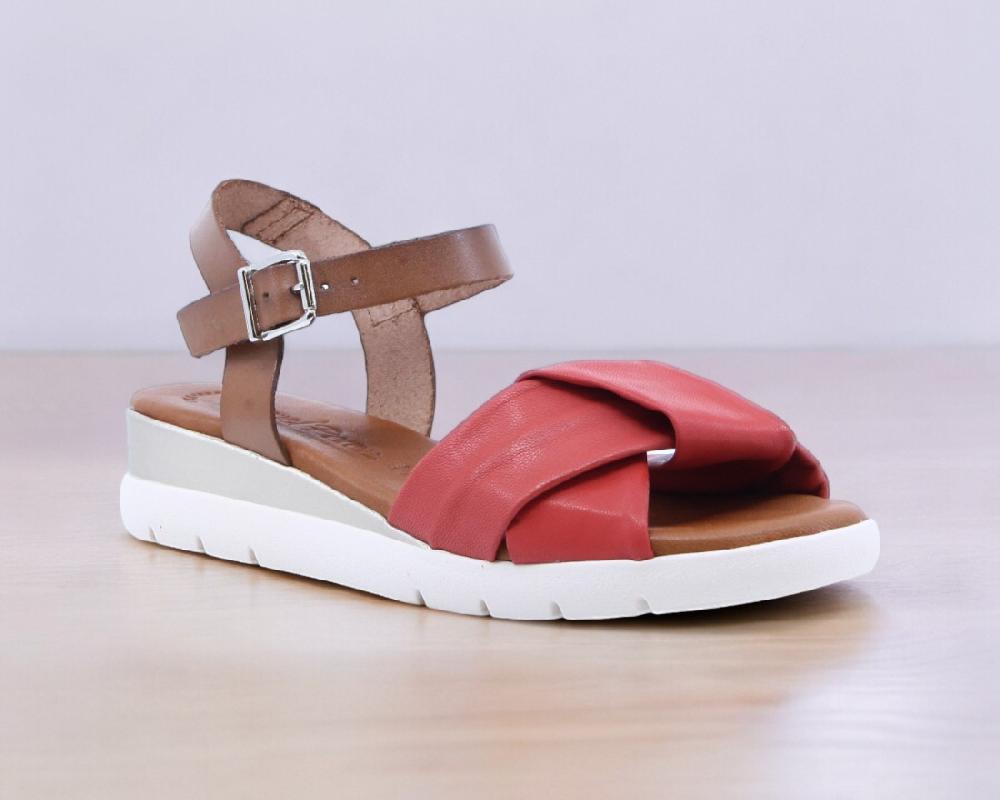 Raquel Perez Sandalia Candelaria Rojo Mujer