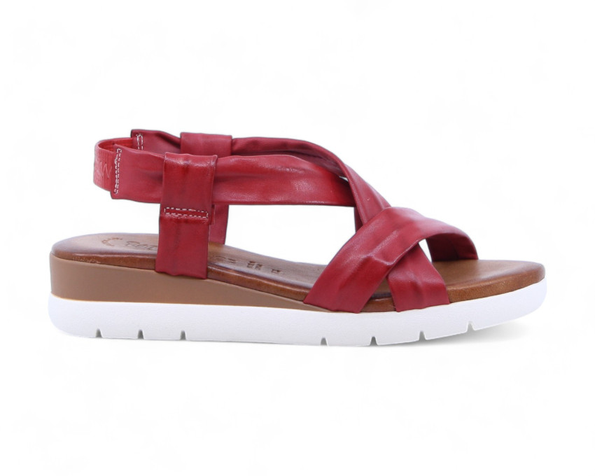 raquel perez Sandalia Carbon 02 Rojo Mujer