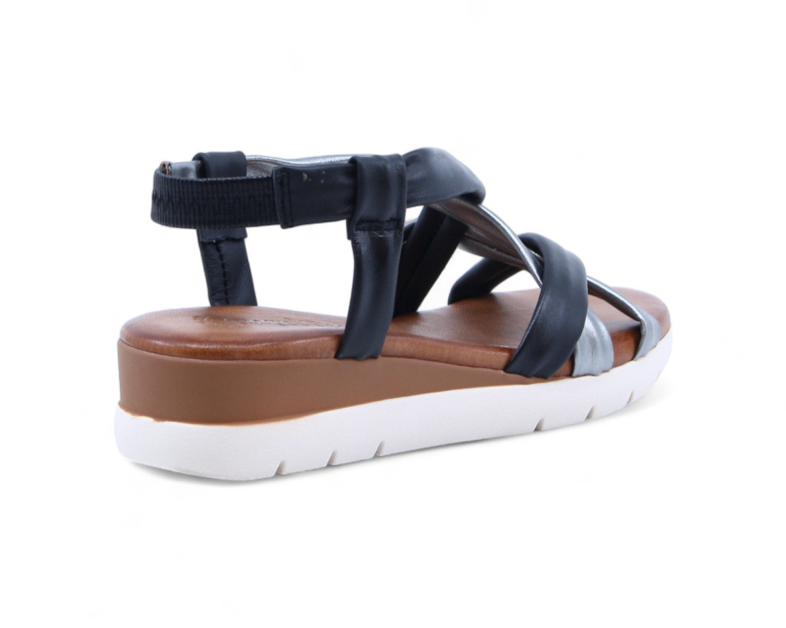 Raquel Perez Sandalia Carmesi 02 Negro Plomo Mujer