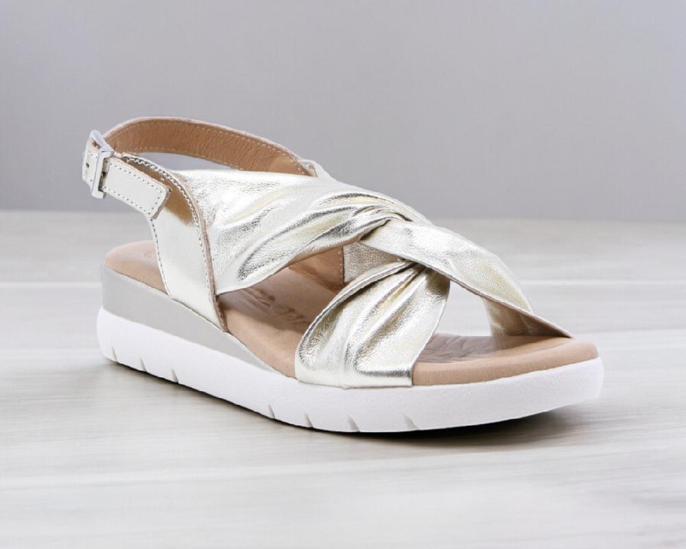 Raquel Perez Sandalia Carrie Lam Platino Mujer