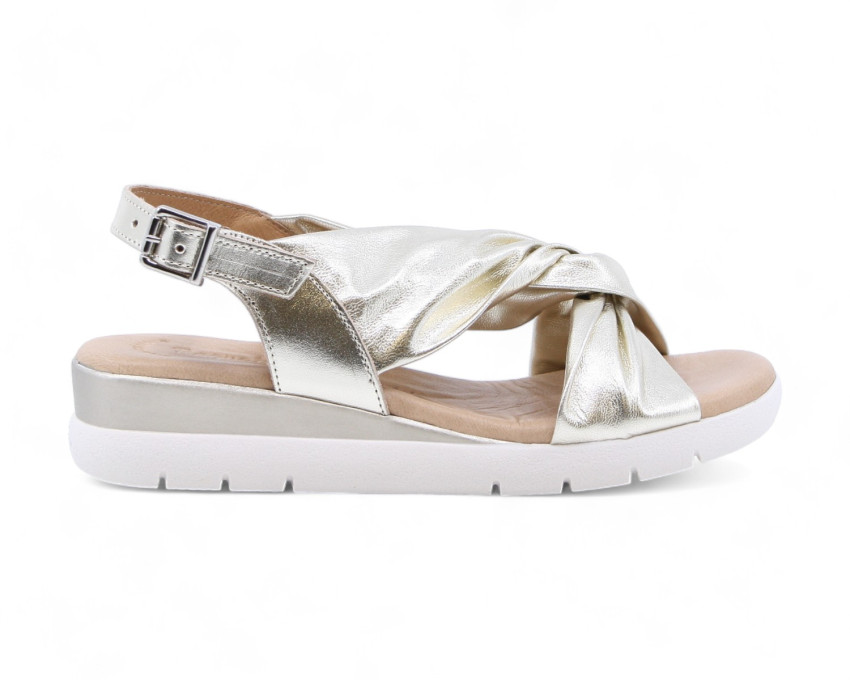 raquel perez Sandalia Carrie Lam Platino Mujer