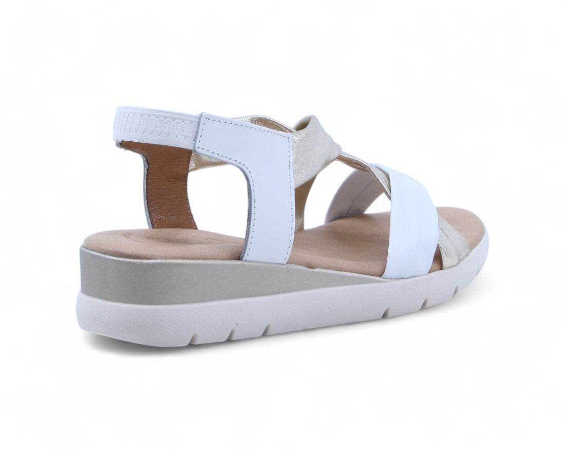 Raquel Perez Sandalia Cristal Platino Blanco Mujer