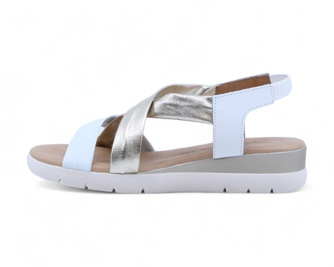 Raquel Perez Sandalia Cristal Platino Blanco Mujer