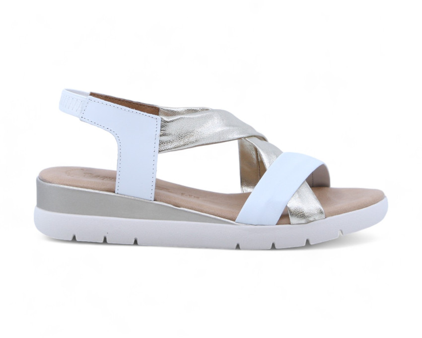 raquel perez Sandalia Cristal Platino Blanco Mujer