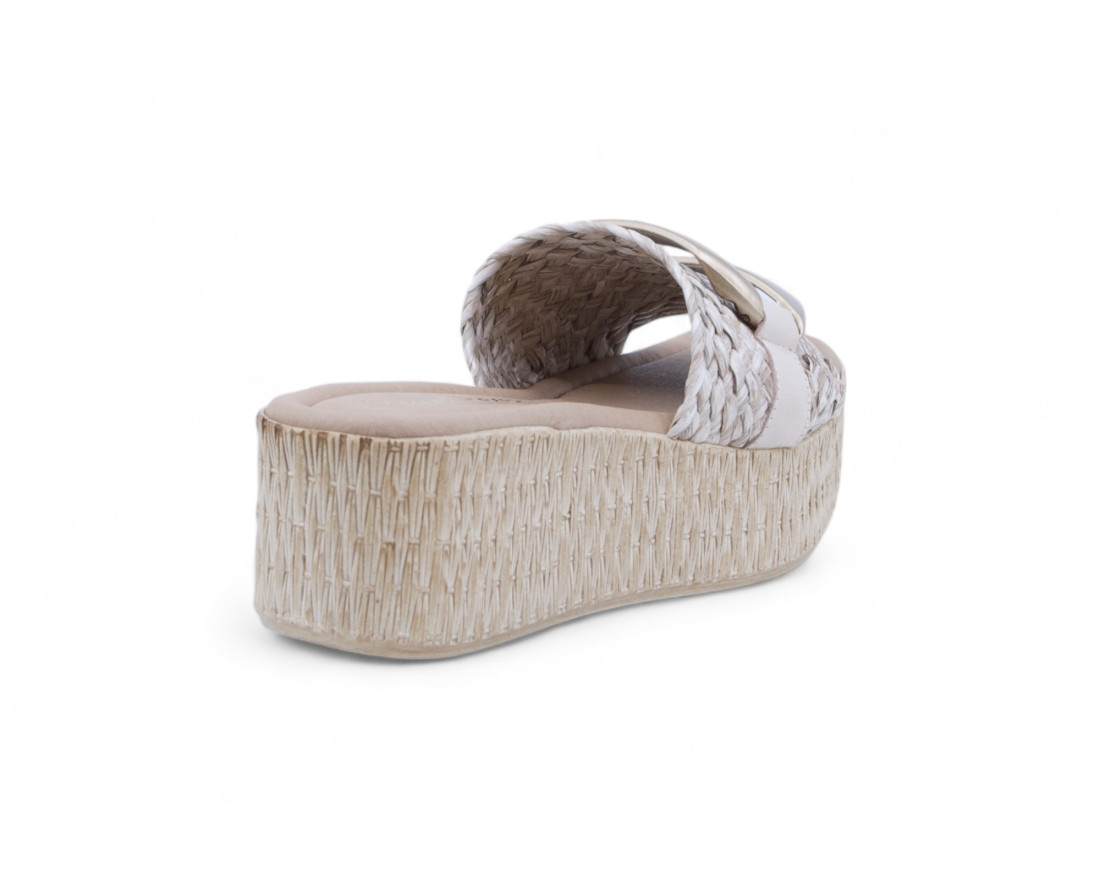 Raquel Perez Sandalia Cuña Cinzia 04 Beige Mujer