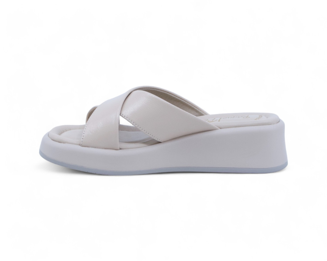 Raquel Perez Sandalia Cuña Donatella Beige Mujer