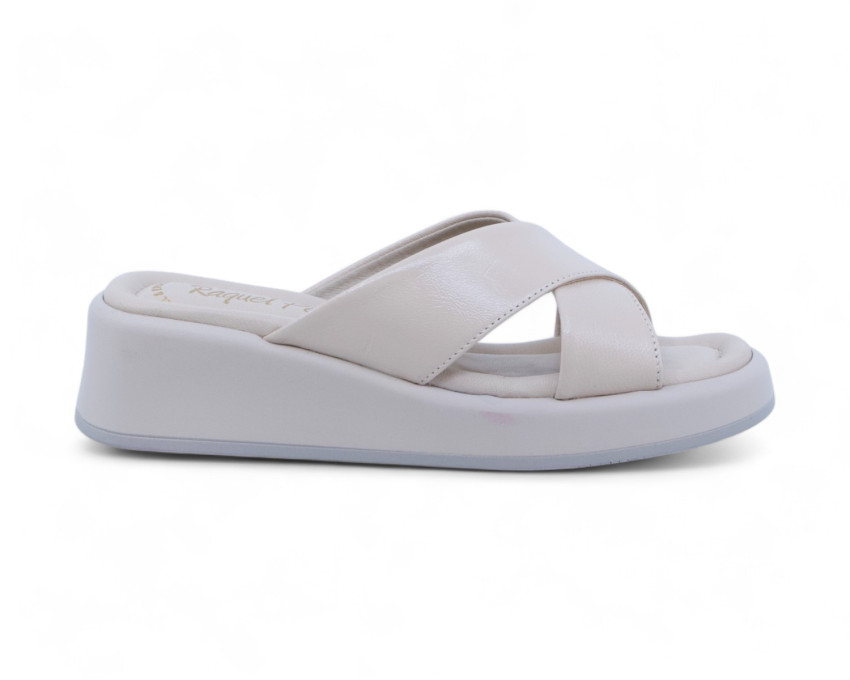 raquel perez Sandalia Cuña Donatella Beige Mujer