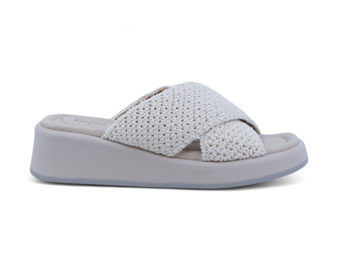 Raquel Perez Sandalia Cuña Donatella Blanco Mujer