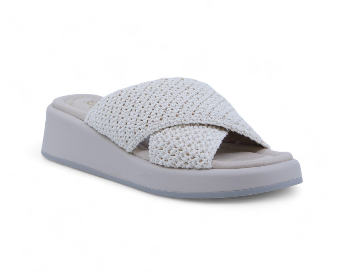 Raquel Perez Sandalia Cuña Donatella Blanco Mujer