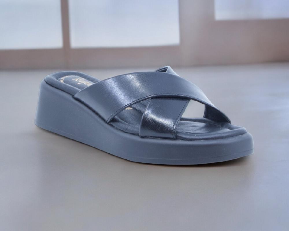 Raquel Perez Sandalia Cuña Donatella Negro Mujer