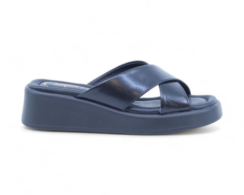 raquel perez Sandalia Cuña Donatella Negro Mujer