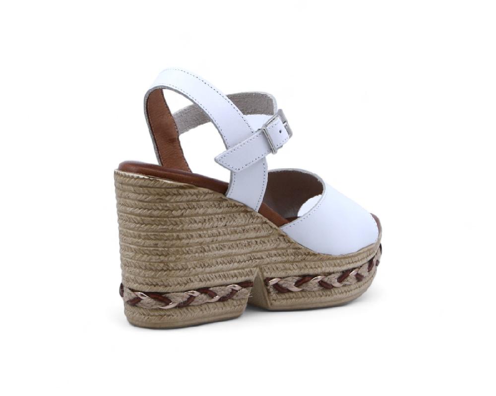 Raquel Perez Sandalia Cuña Miriam 02 Blanco Mujer
