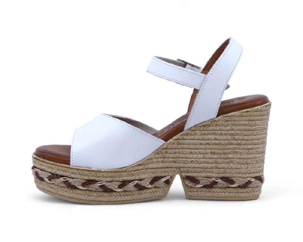 Raquel Perez Sandalia Cuña Miriam 02 Blanco Mujer