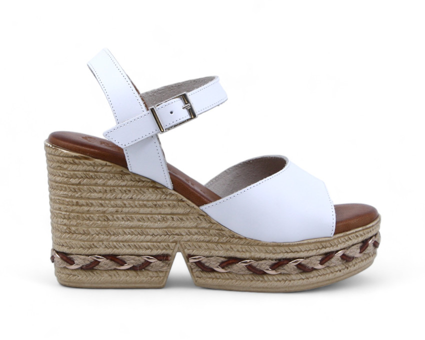 raquel perez Sandalia Cuña Miriam 02 Blanco Mujer