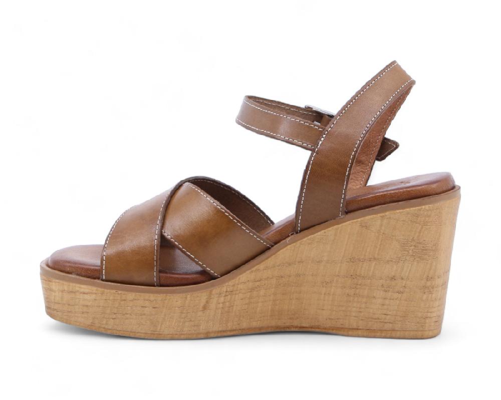 Raquel Perez Sandalia Cuña Mokanda 02 Cuero Mujer