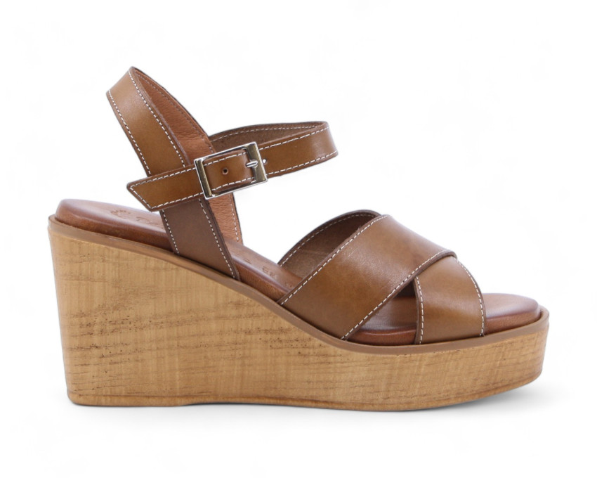 raquel perez Sandalia Cuña Mokanda 02 Cuero Mujer