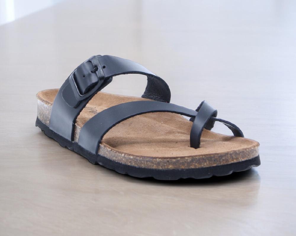 Raquel Perez Sandalia Dedo Buffalo Negro Mujer