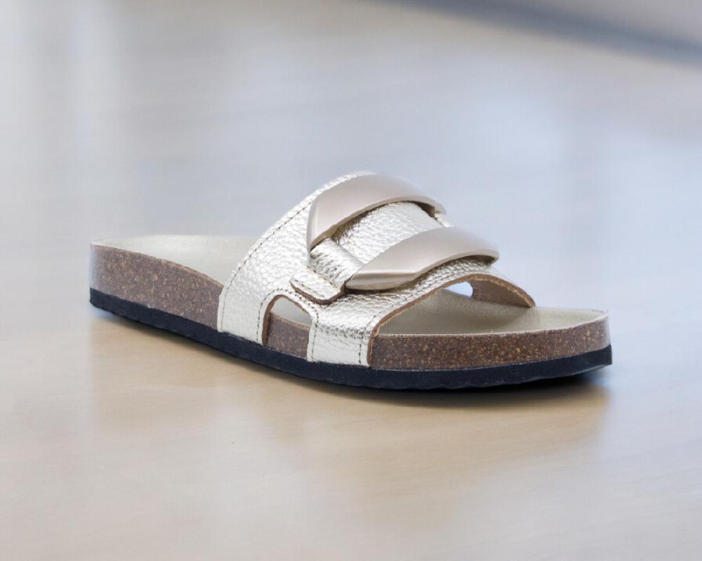 Raquel Perez Sandalia Plana ABA 04 Champán Mujer