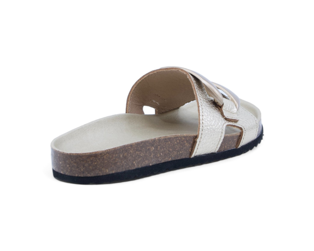 Raquel Perez Sandalia Plana ABA 04 Champán Mujer