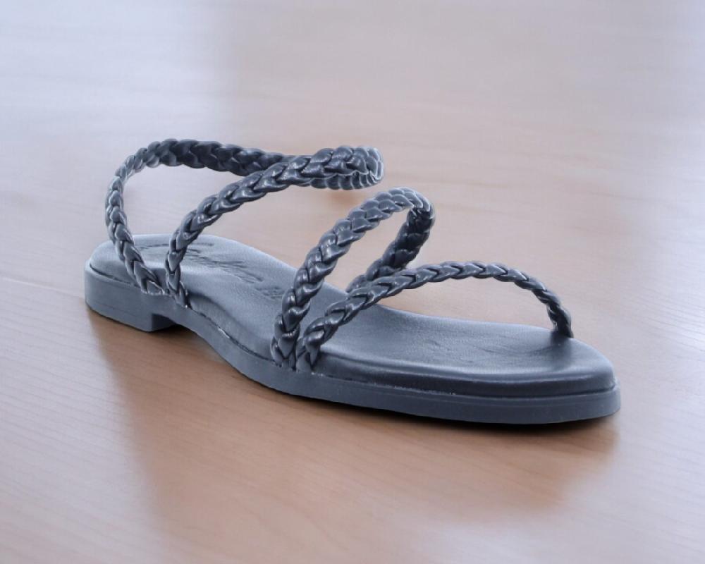 Raquel Perez Sandalia Plana Adelle 08 Negro Mujer